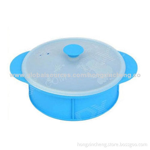 G Heat-proof Silicone Food Steamer with Lid, Easy to Clean and Remove